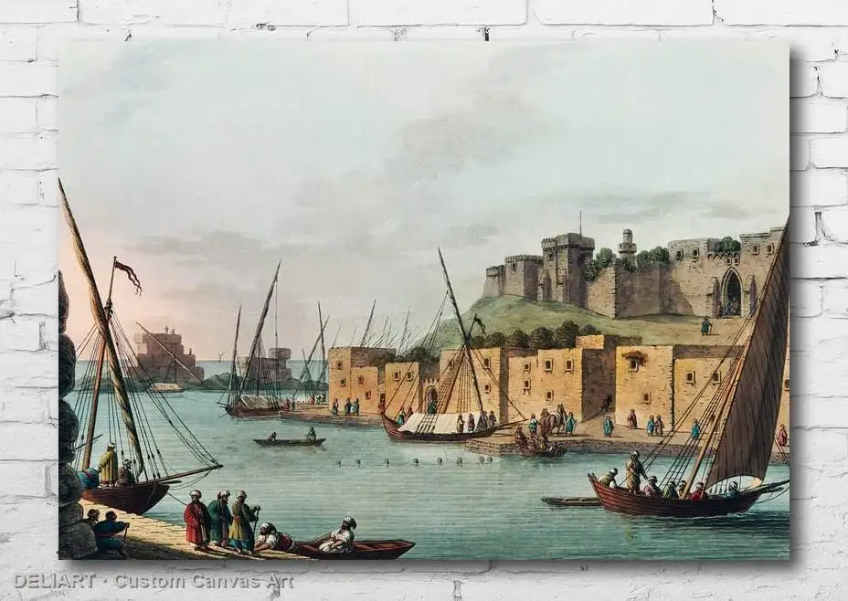 

Ottoman Vintage Travel Canvas Poster - The Island of Tortosa Custom Size Wall Art Home Room Decor