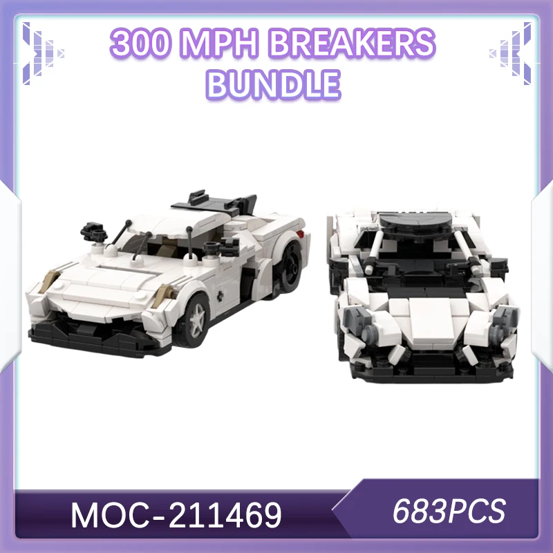

683PCS Speed champions 300 Mph Breakers Bundle Building Block Model Brick Cool Sports Cars Racing Drivers Xmas Gifts MOC-211469