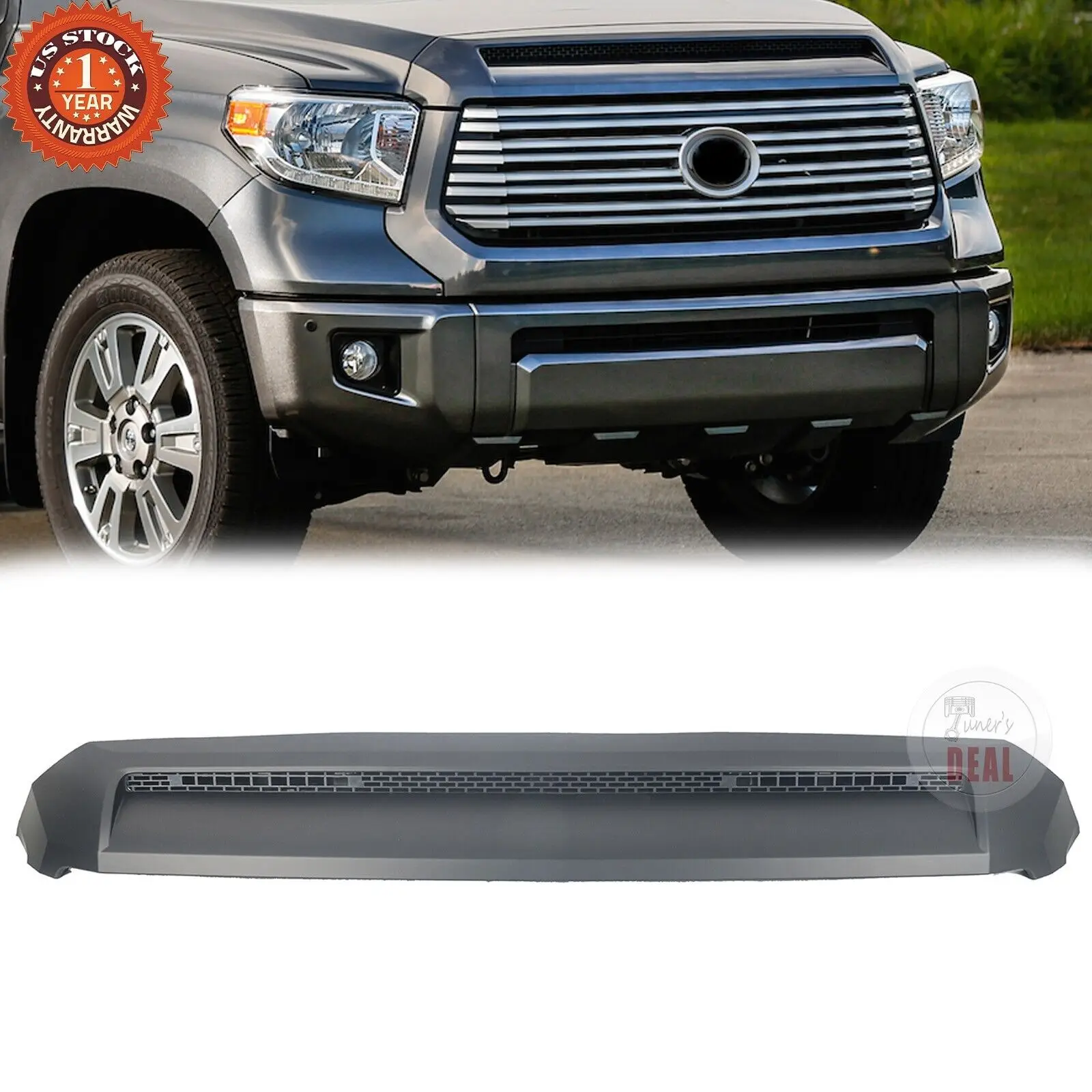 

Front Upper Hood Bulge Molding Grille Trim For 2014-2021 Toyota Tundra Matte black Hood Scoop Car Light Accessories