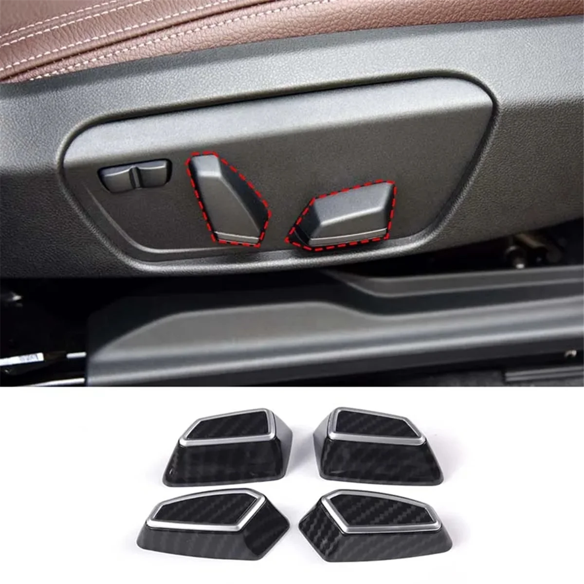 For 1 3 4 5 Series X3 X5 X6 F20 F30 F36 F46 F10 F25 F15 Car Seat Adjustment Button Cover Trim