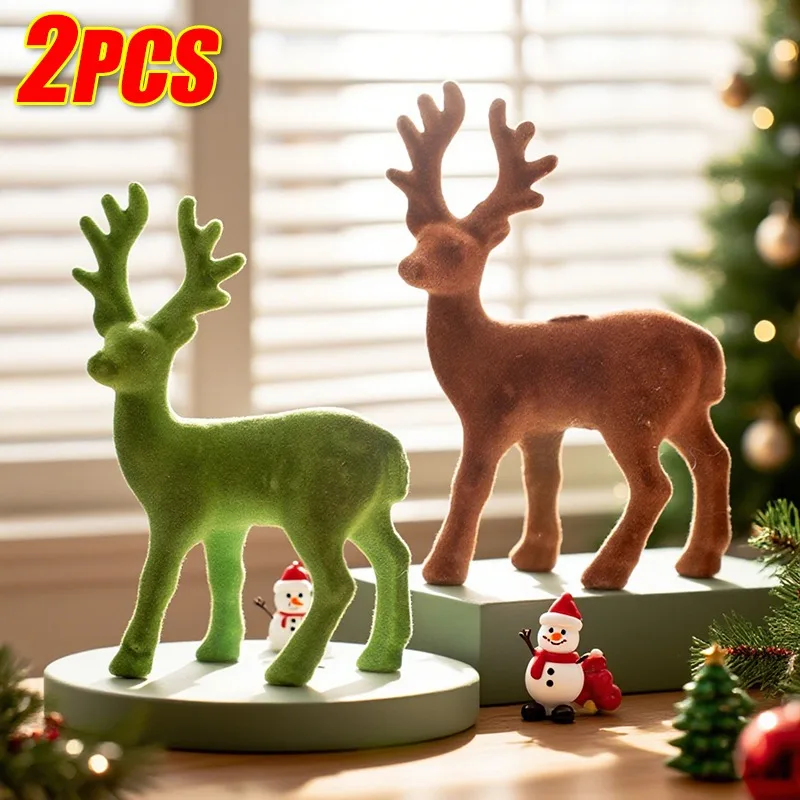 

Christmas Elk Figurines Ornaments Simulation Elk Statues For Living Room Bedroom Xmas Party Desktop Decoration Christmas Gifts