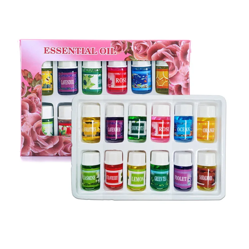 Juego de aceites esenciales para humidificador, fragancias aromáticas solubles en agua de 12x3ML, ambientador para el coche y la habitación del hogar