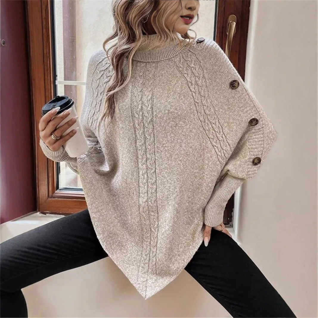 

Jumpers Pullovers Women Sweaters Turtleneck Bat Sleeve Jumper Y2k Streetwear Elegant Splice Work Tops Knit Casual Spring 2026