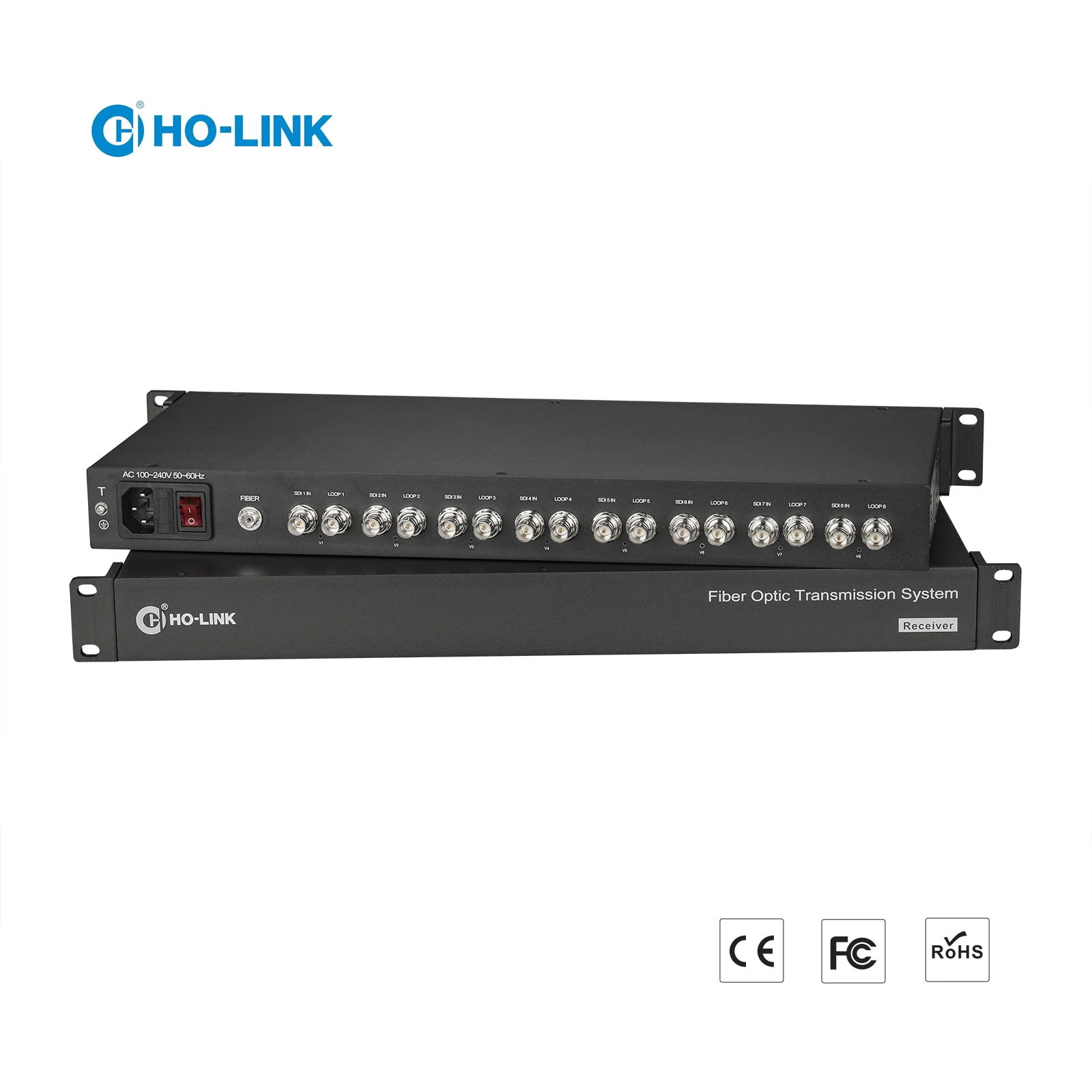 8 Channels 3G-SDI to Fiber Converter HD-SDI Video via Single Mode Fiber Extender up to 20KM