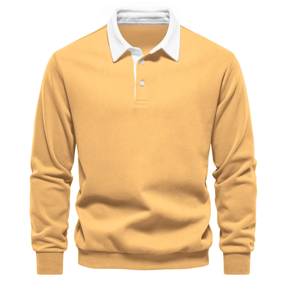 2024 Wiosenna moda Polo Neck Design Bluzy dla mężczyzn Wysokiej jakości bawełna Casual Social Wear Męskie nowe bluzy Pullover