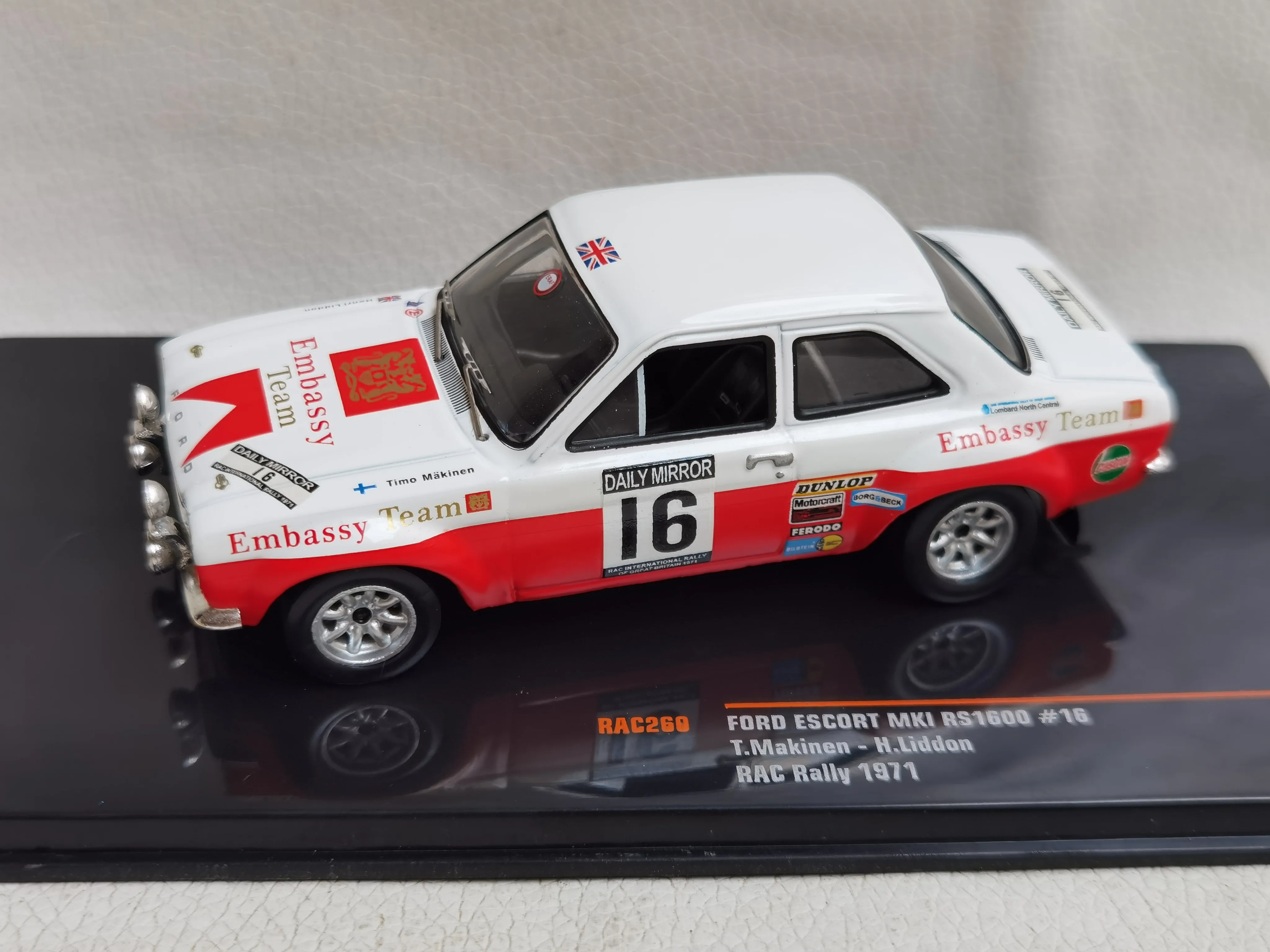 Escala IXO 1:43 fundida para FORD ESCORT MKI RS1600 # 16 1971 modelo de carro de corrida brinquedo colecionável presente lembrança ornamento de exibição