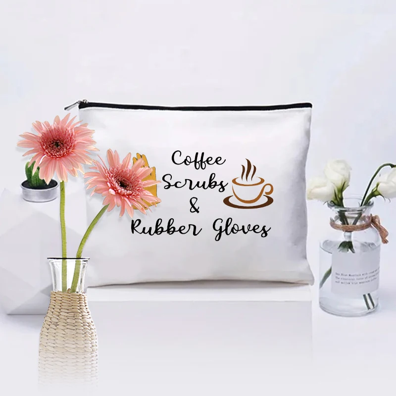 Coffee Lovers Gifts Makeup Bag Best Gift for Nurse Cosmetic Case Nurses Week Gifts Travel Organizer Women Toiletry Pouch Wallet