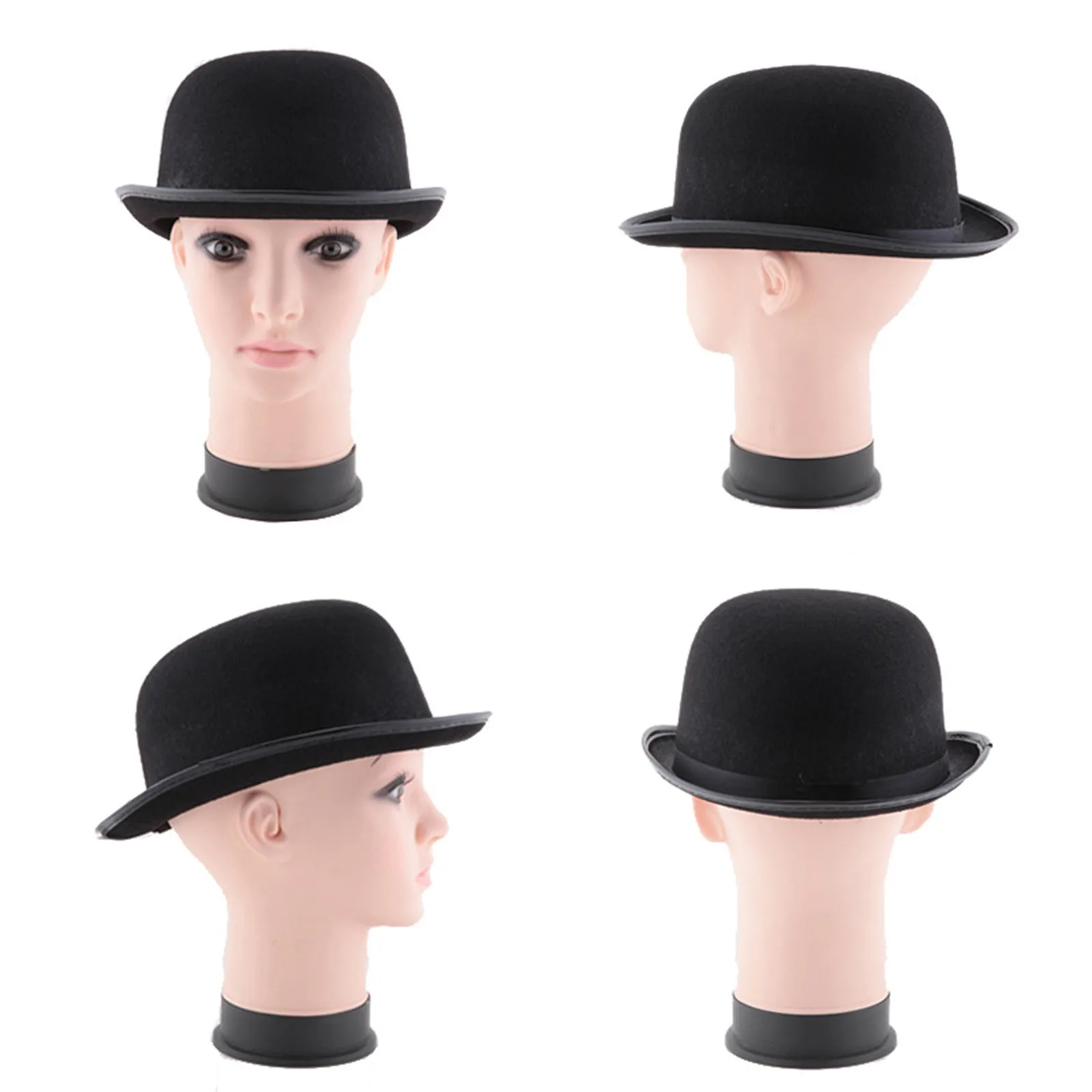 New Fashion Black Top Hat Halloween Bowler Gentleman\'S Hat Magician Costume Performance High Bowler Hat  Props Sombrero Hombre