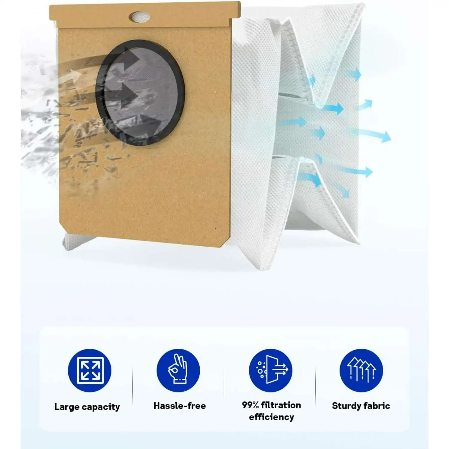 Vacuum Cleaner Bags for Eufy Clean L60 SES / L60 Hybrid SES / L50 SES Conga 2299 Robot Vacuum Cleaner Self-Empty Station