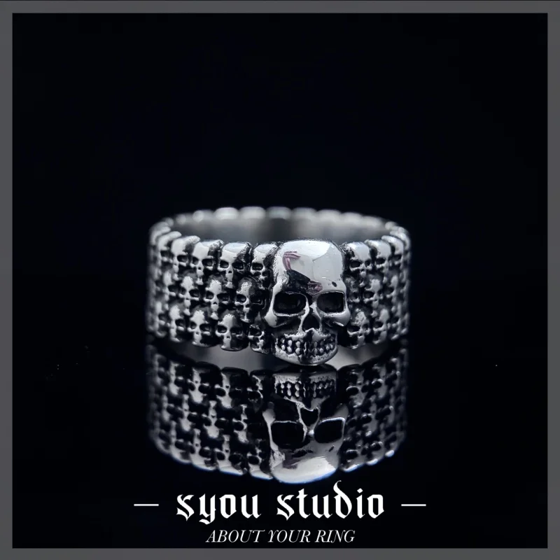 

Vintage Skeleton Head Ring Stainless Steel Gift For Mens Retro Skull Rings Women Fashion Punk Gothic Ghost Jewelry Wholesale