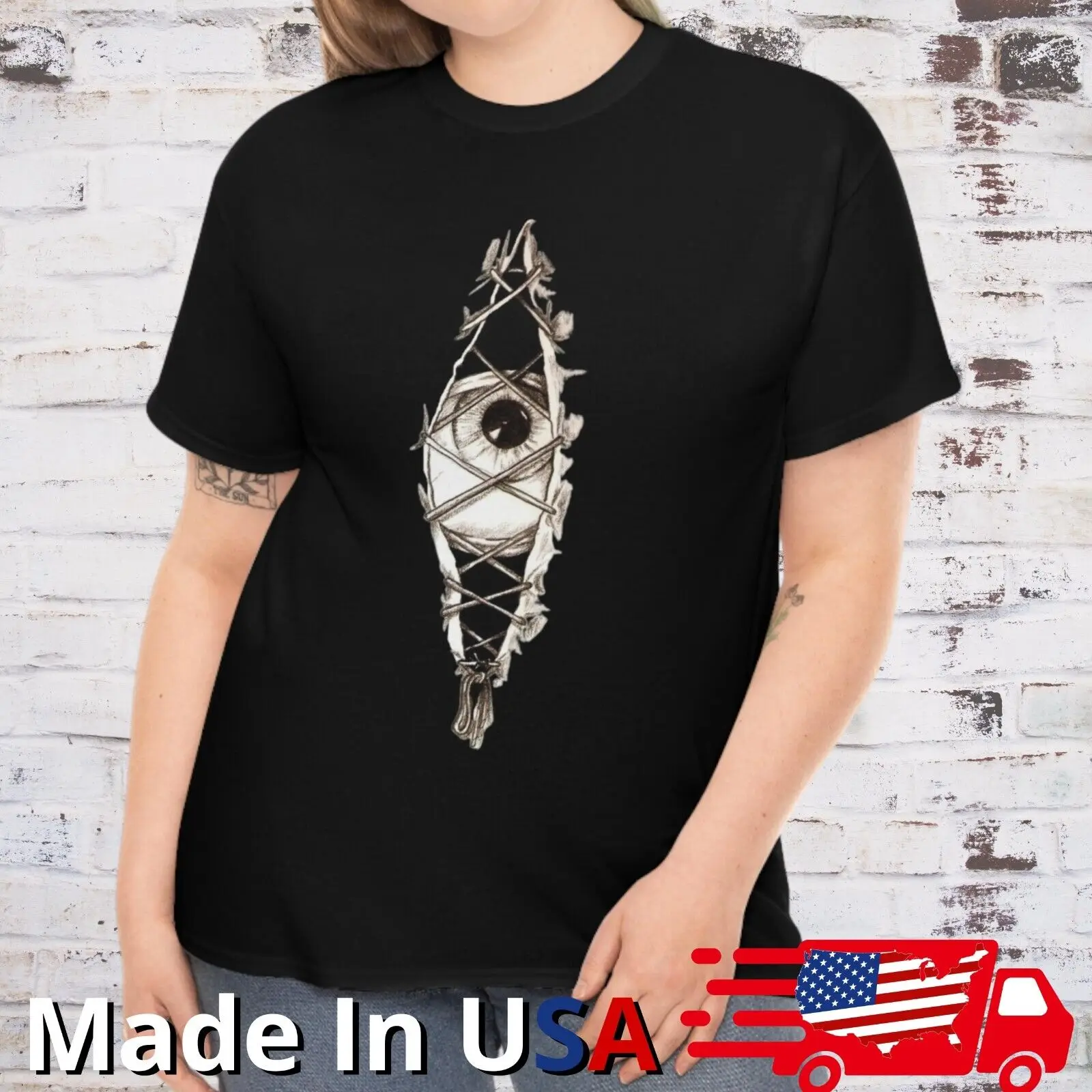 Eye Horror T Shirt Japanese Anime Manga Funny Creepy Prank