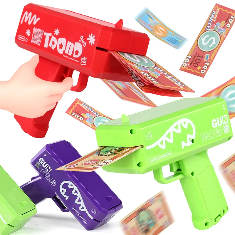 Mini Party Squirt Money Gun Toys Prop Money Funny Shooter Gun Wedding Birthday Celebration Supplies Toy Outdoor Fun Fashion Gift