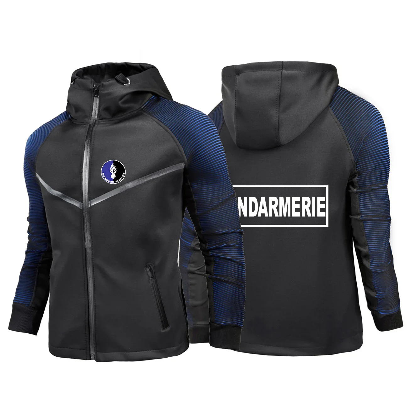 

French Gendarmerie PSIG 2024 Men Racing Suit Jacket Gradient Waterproof Rain Coat Harajuku Style Comfortable Motorbike Clothing