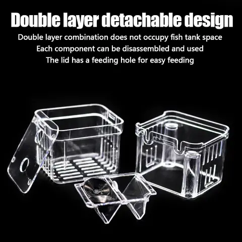 Multifunctional Fish Aquarium Fish Breeding Isolation Box High Clear Aquarium Breeder FishTank Double Guppies Hatching Incubator
