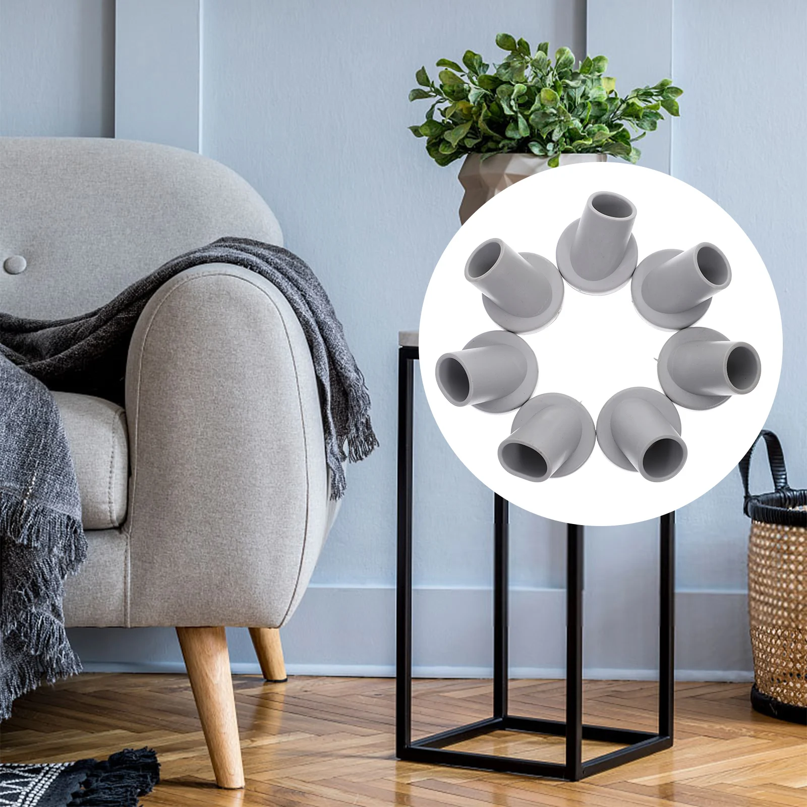 

20Pcs Rubber Furniture Feet Chair Leg Protectors Tilted Covers Floor Stoppers for Chairs Tables Stools Prevent Sliding Noise