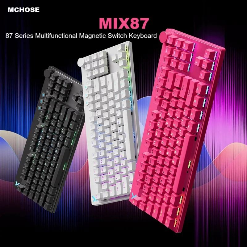 

MCHOSE MIX87 Magnetic Swtich Gaming Keyboard Wired RGB 8K+256K 0.08ms Low Latency 0.001mm RT E-Sports Keyboard Gamer Accessories