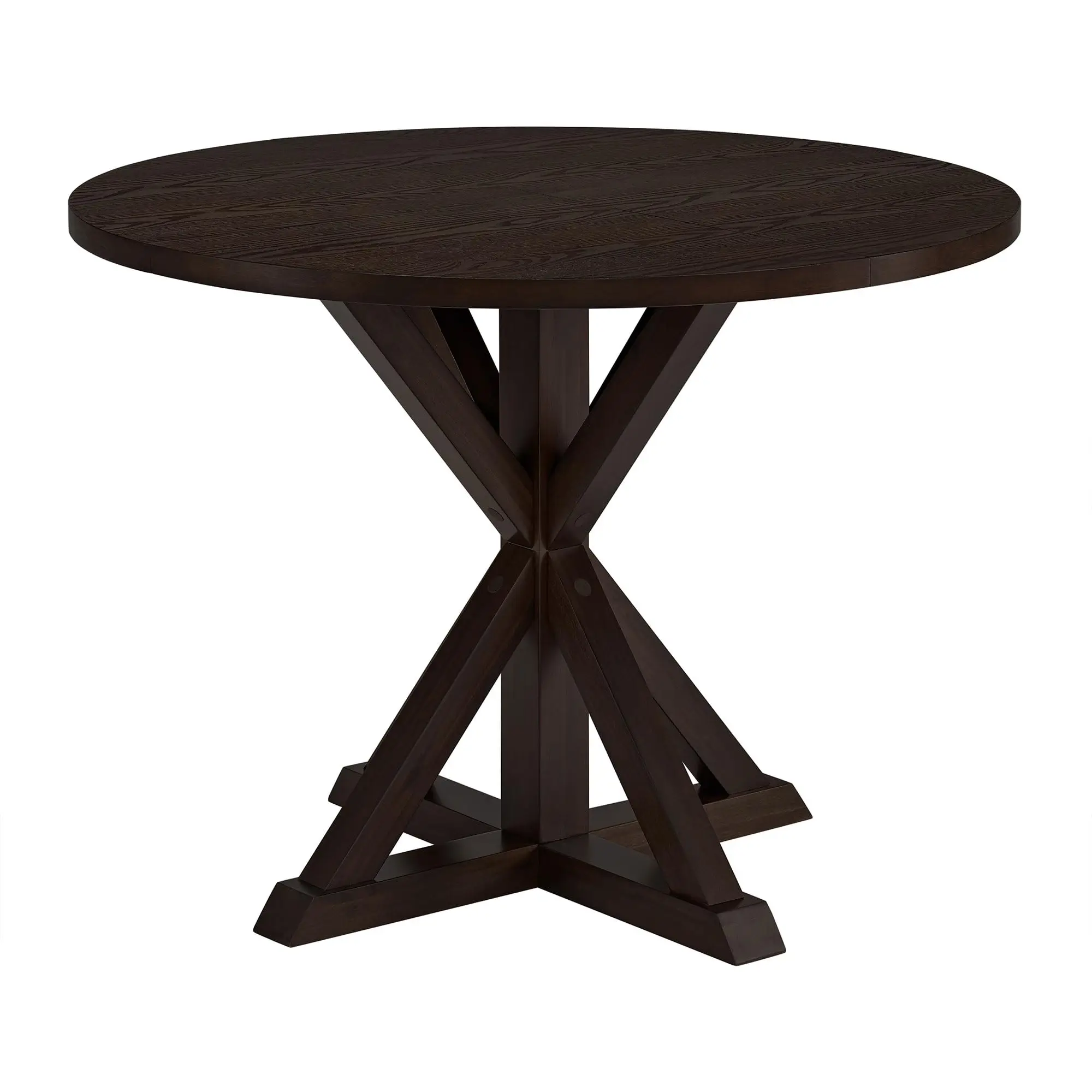 Spier 40-Inch Round Dining Table with Pedestal Base, Dark Brown