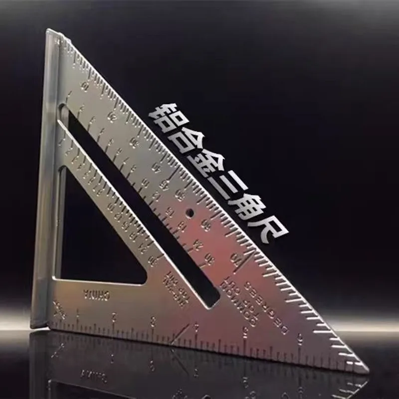 

7 "Aluminum Alloy Triangle Ruler Precise Thickened Angle Ruler Aluminum Alloy Woodworking Measurement Woodworking Triangle Ruler