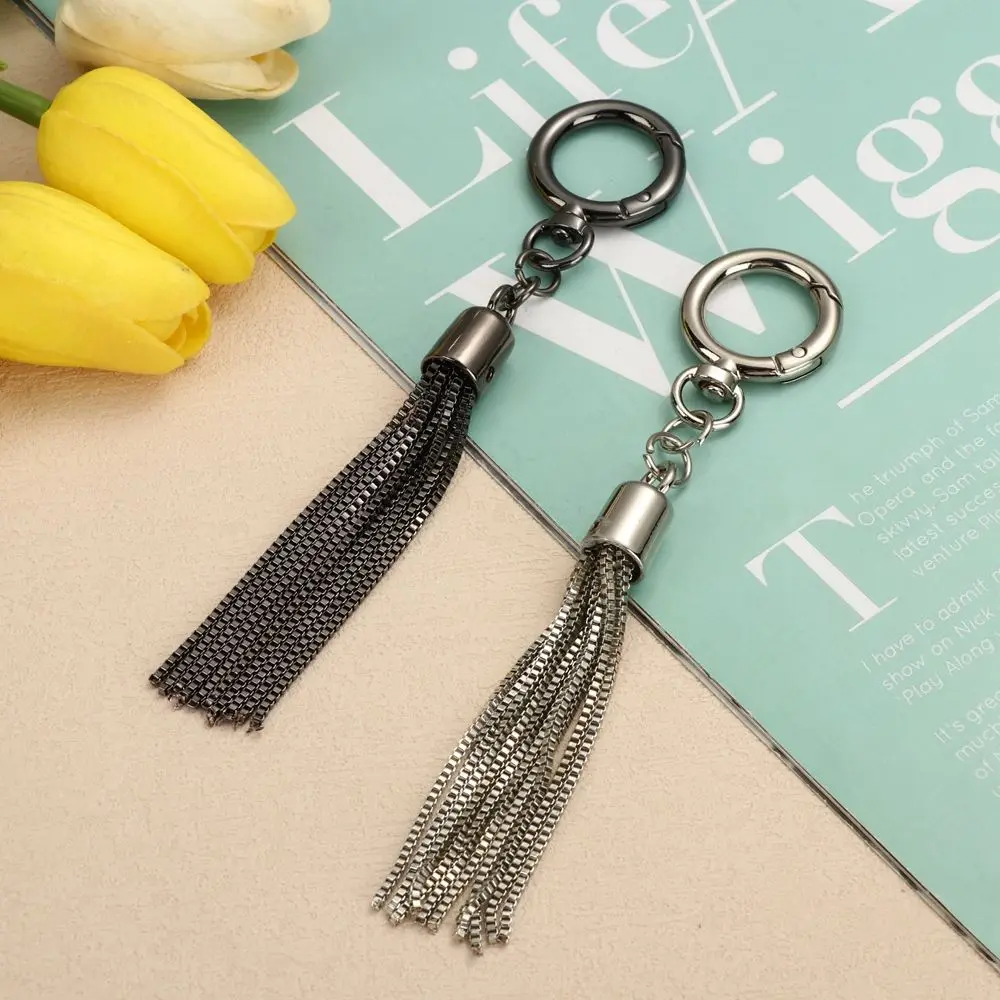 Fashion Tassel Pendant Keychain Shoulder Bag Tassel Metal Buckle Tassels Pendant Handbag Decoration Purse Hardware Accessories image 4