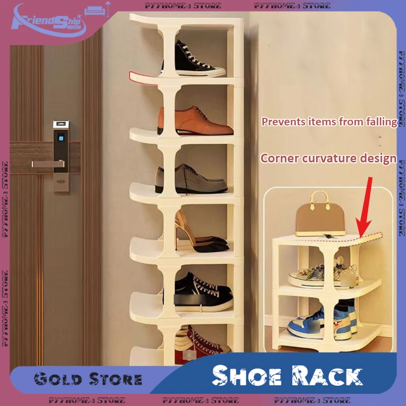 Multi-Layer Shoe Rack Space-Saving Stackable Storage Organizer for Entryway Bedroom Dormitory Removable Shoe Shelf for Home Use