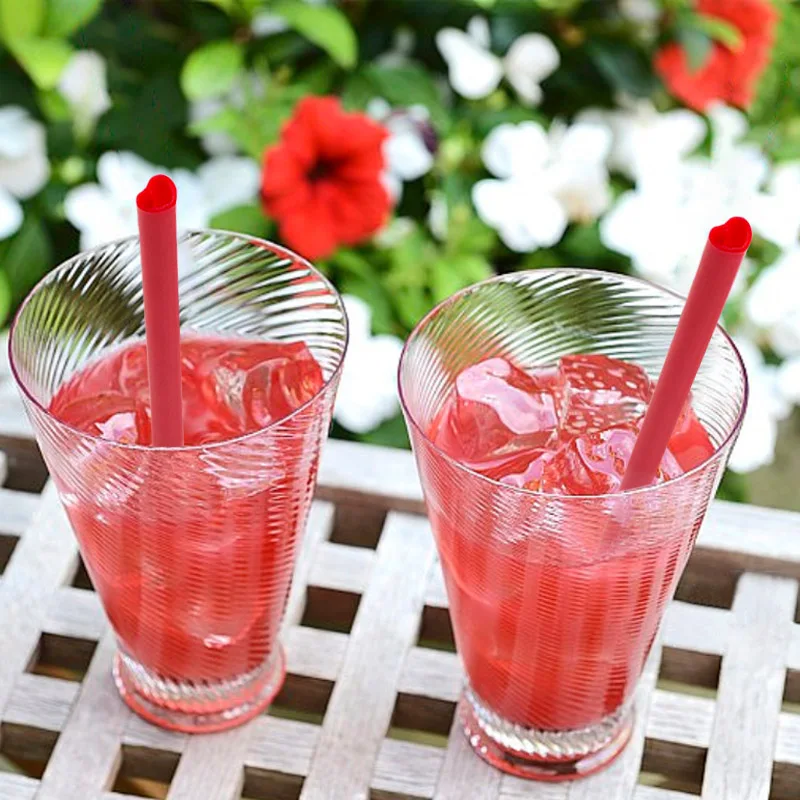10Pcs Pink Red Heart Shape Mouth Disposable Straw Bachelorette Party Drinking Straw  Wedding Birthday Party Tableware Supplies