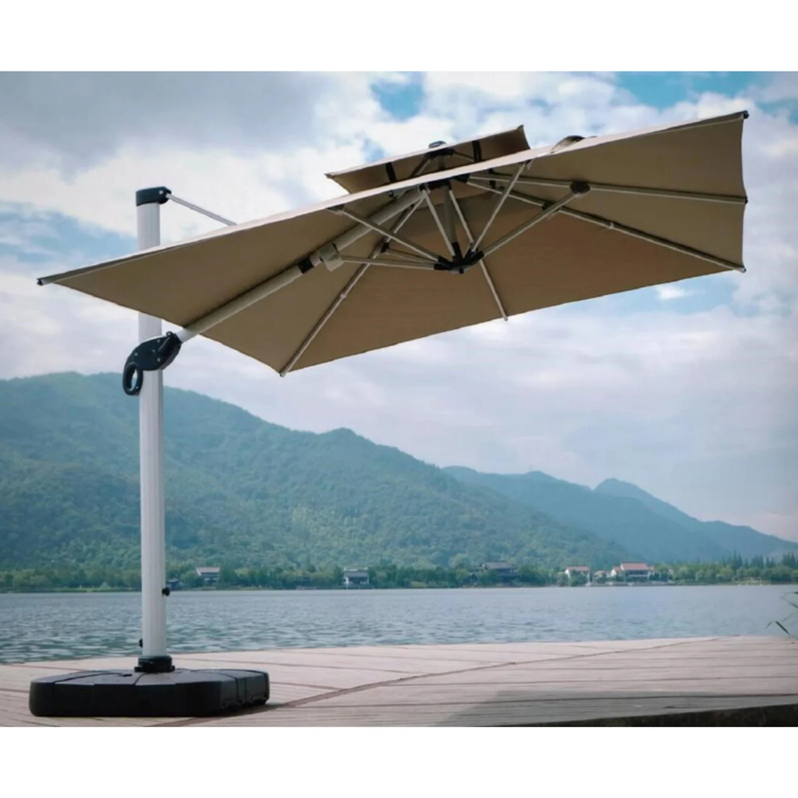

Sun Hotel Cantilever 6m Outdoor Aluminum Patio Beach Umbrellas Parasol Garden Part Big Size Sun With Rod