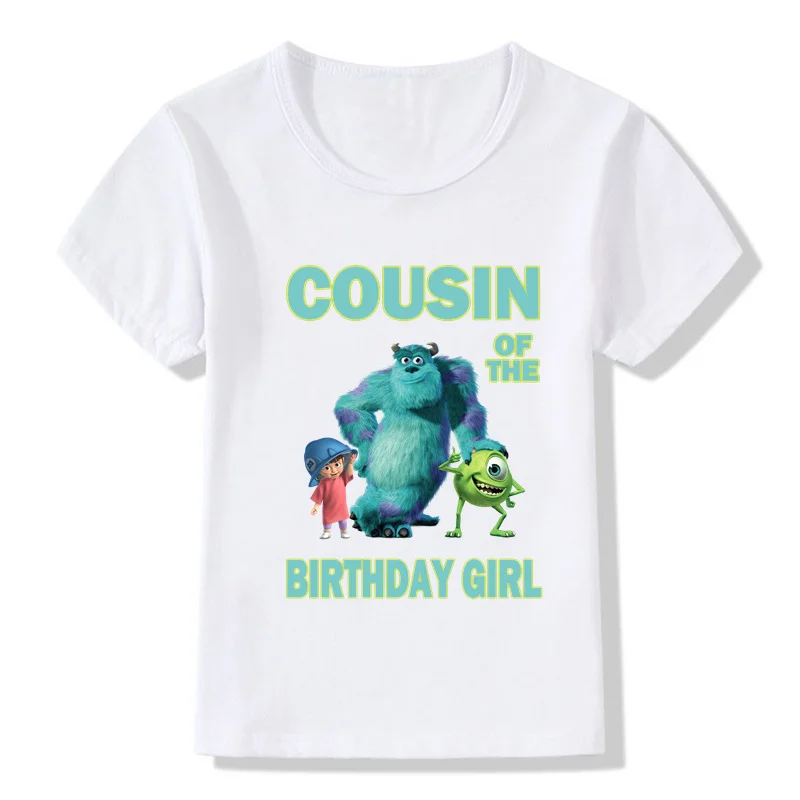 Disney Family Matching Outfits For Birthday Girl Monsters Inc University Theme Family Look T-shirt Kids Clothes Father Mother