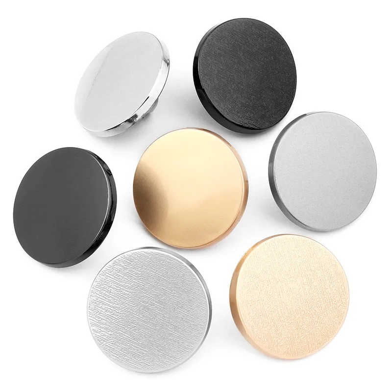 Gold Silver Black Color Round Alloy Buttons Adjustable Badge Anti-exposure Snap Buttons for Jacket Windbreaker Fastener Sewing