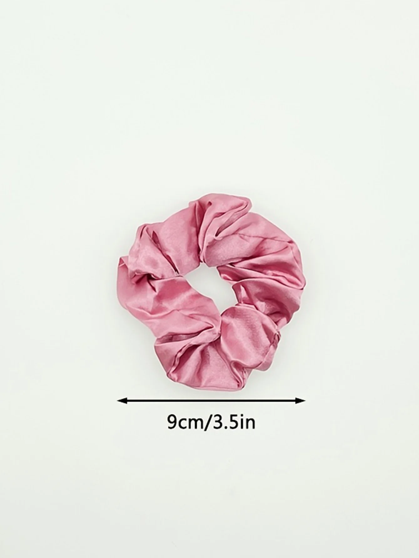 12 solid pink satin large intestine hairbands woven with high-density and high elasticity, suitable for various scenarios