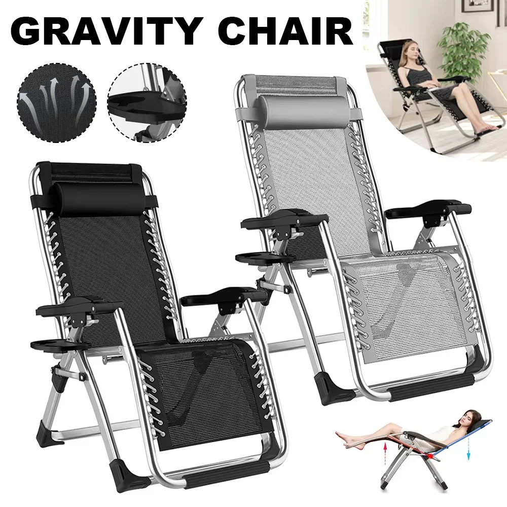 Chaise pliante avec dossier réglable, chaise inclinable portable pour le camping en plein air avec porte-gobelet