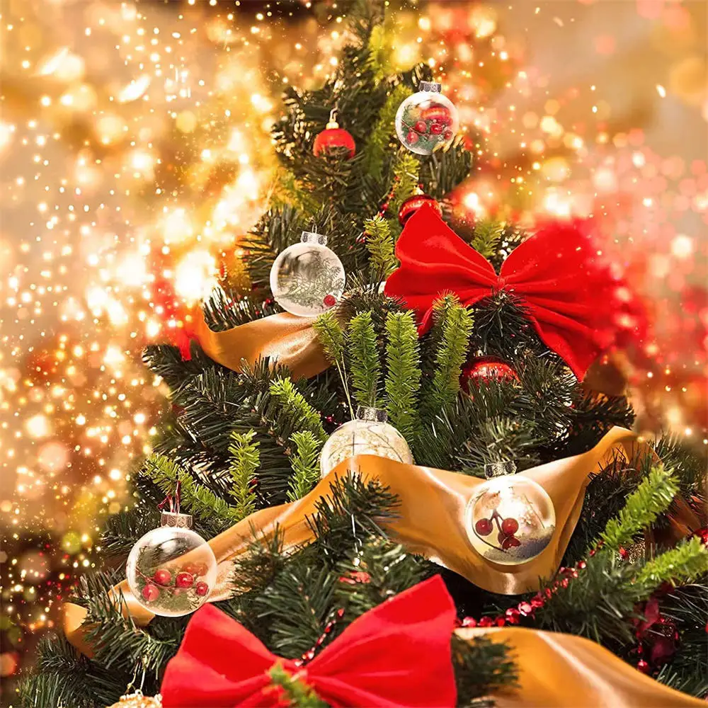 60/80/100mm Oval Transparent PET Christmas Ball Ornaments DIY Paintable Christmas Tree Hangng Pendant Home Christmas Decoration - Image 3