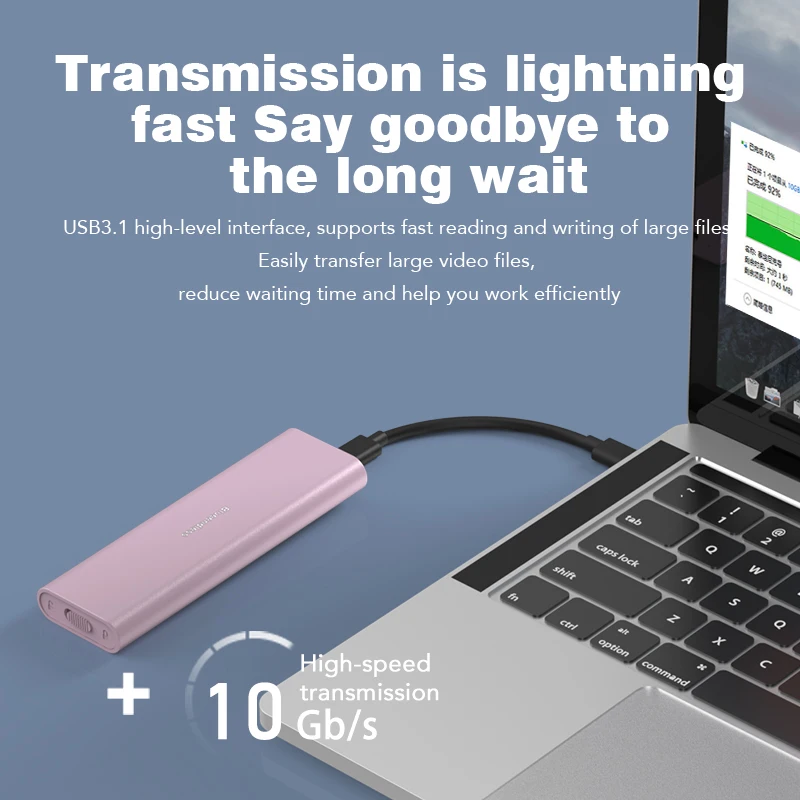 Blueendless ที่มีสีสัน Anuminum สำหรับ M.2 SATA PCIe ภายนอก Enclosure NVME Sata เครื่องมือฟรีแบบพกพา SSD