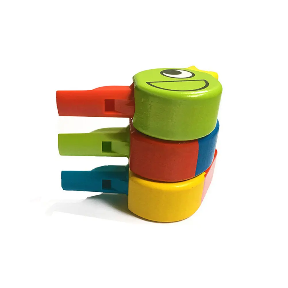 

Fun Animal Shape Wood Whistle Kids Musical Instrument Handmade Wind Sound Device for Baby Toddler Random Color Early Learning