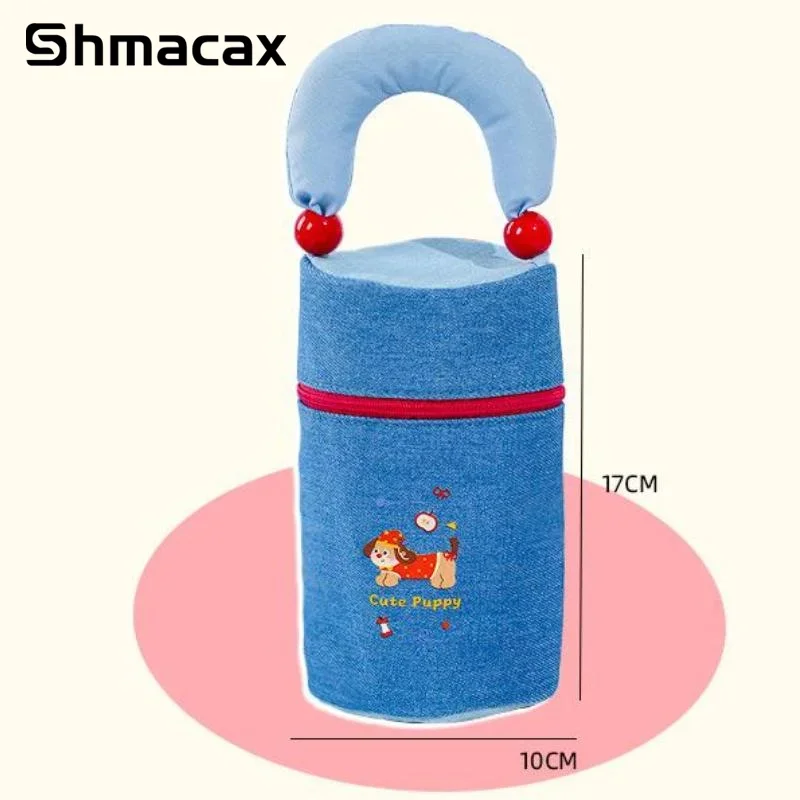 かわいいソーセージ犬ラウンドバレルペンバッグ多機能文具ケースかわいいハンドヘルド収納袋学生学用品