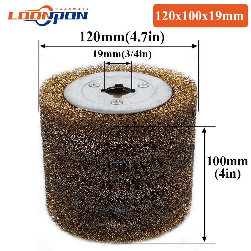 Stainless Steel Wire Brush Wheel Wood Open Paint Polishing Deburring Wheel for Electric Striping Machine 1Pc