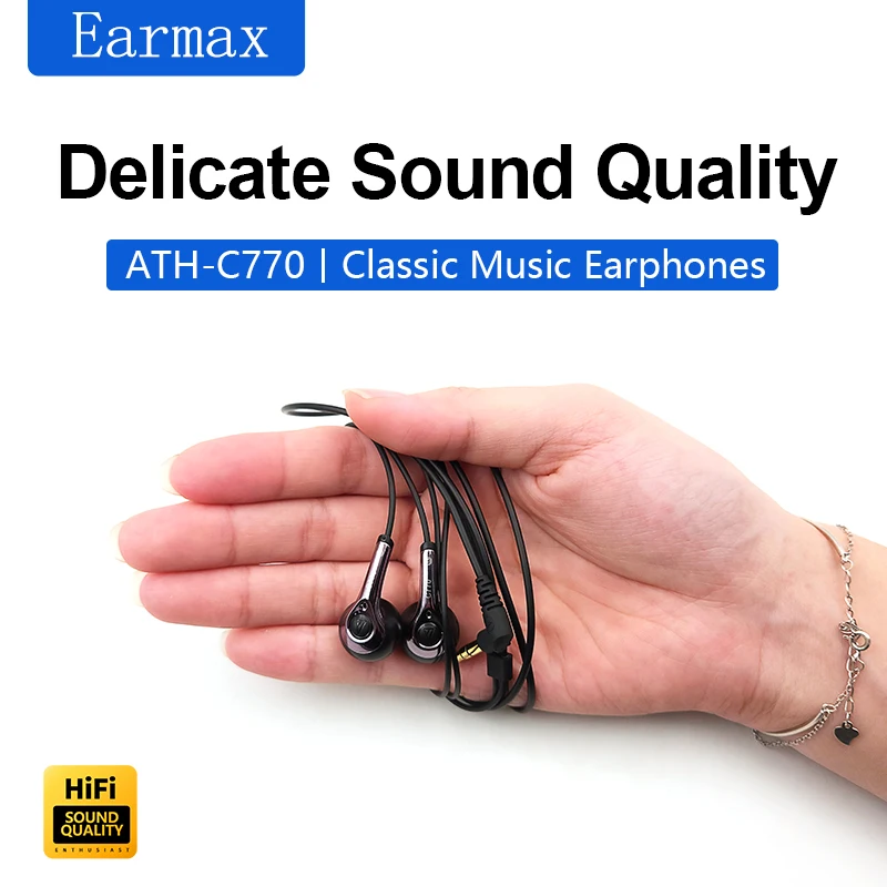 For MP3 CD Computers Mobile Phones Audio Technica ATH-C770 Earphones Heavy Bass Vocal Rock HIFI