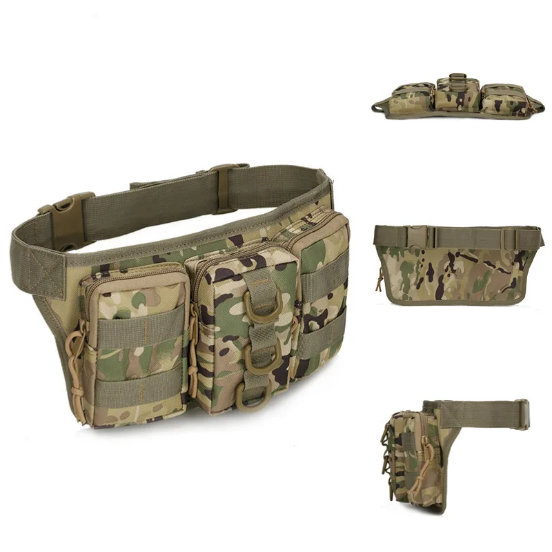 

Triple Waist Bag Outdoor Training Camouflage EDC Waist Bag Tactical Waterproof Mountaineering Cycling Bag