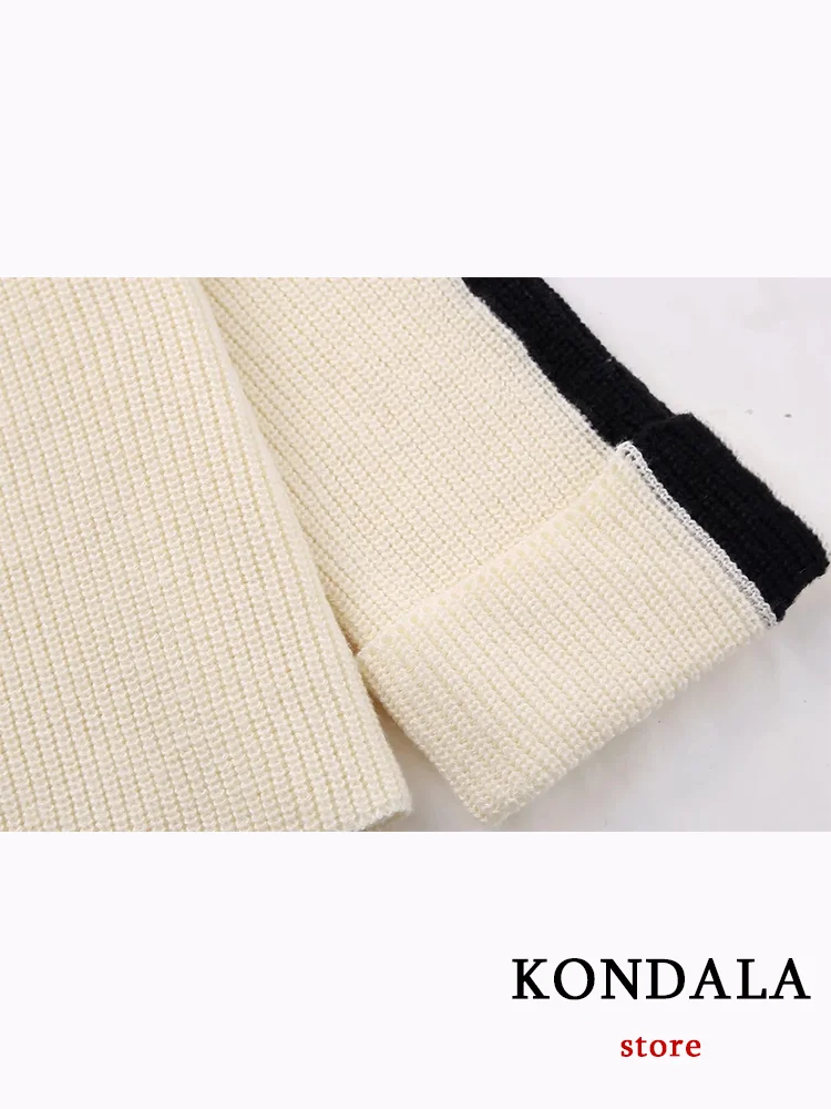 KONDALA Vintage Casual Chic donna dolcevita maglione manica lunga pullover lavorati a maglia allentati maglione moda 2023 autunno inverno top