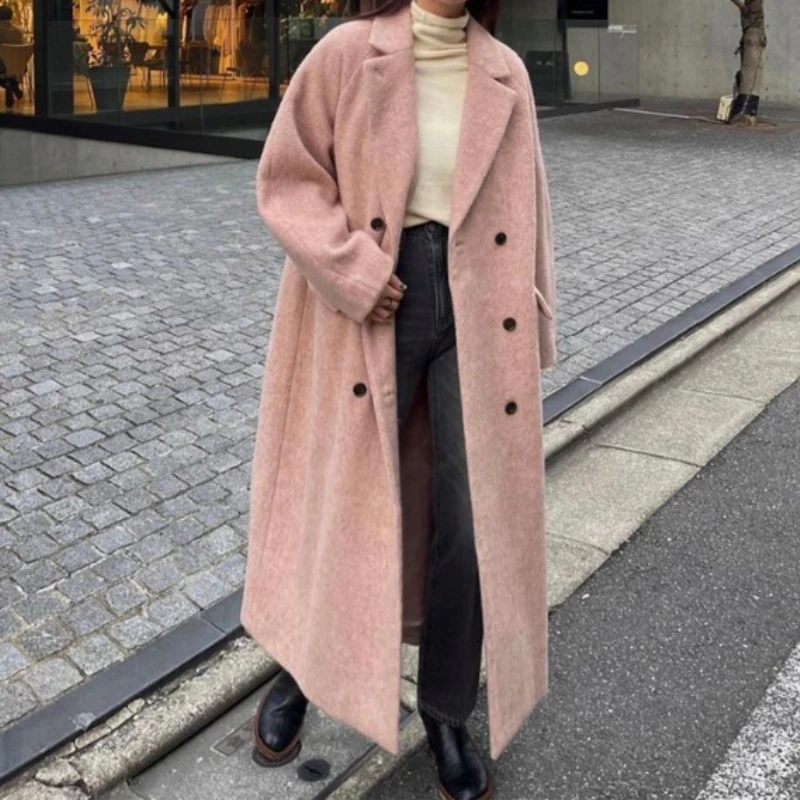 Double Breasted Chaquetas Suit Collar Long Sleeve Trench Coats Japanese Women Jackets Spring Winter Jacke Pocket Outfits