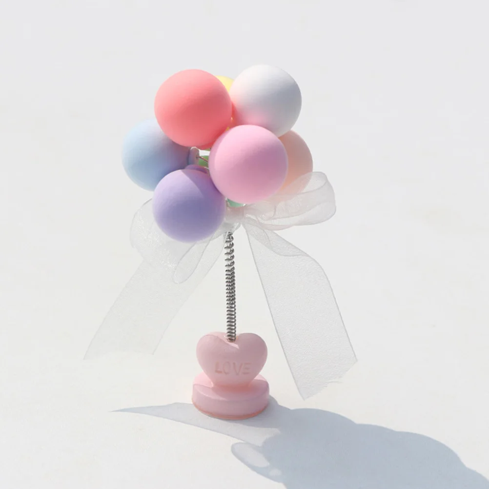 

2pcs Balloon Decoration s Shaking Head Car Dashboard Ornament Cute Gift For Home Office (Colorful Balloons Random