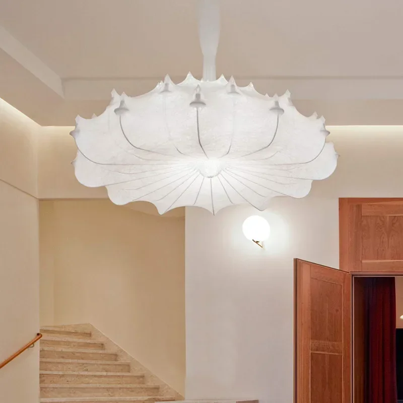 

Креативный шелковый подвесной светильник итальянского дизайнера, простой подвесной светильник для спальни, художественное освещение для украшения дома во французской гостиной