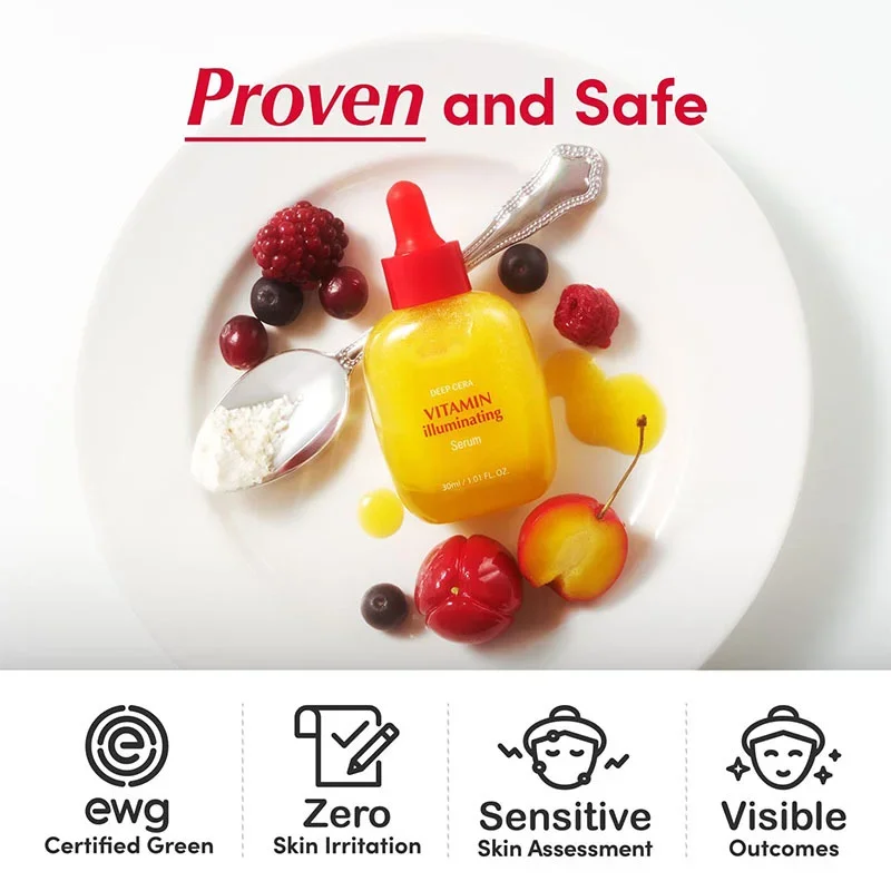 سيروم Deptora الكوري للعناية بالبشرة فيتامين C المضيء - مستخلص Acerola 40% للعناية بالبقع الداكنة