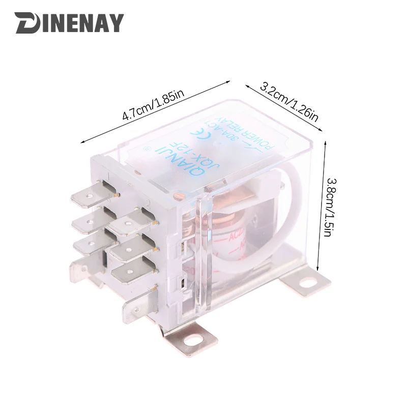 JQX-12F-2Z 12VDC/24VDC/220VAC 30A 8 Pin Electromagnetic Power Relay DPDT 2 NO 2 NC