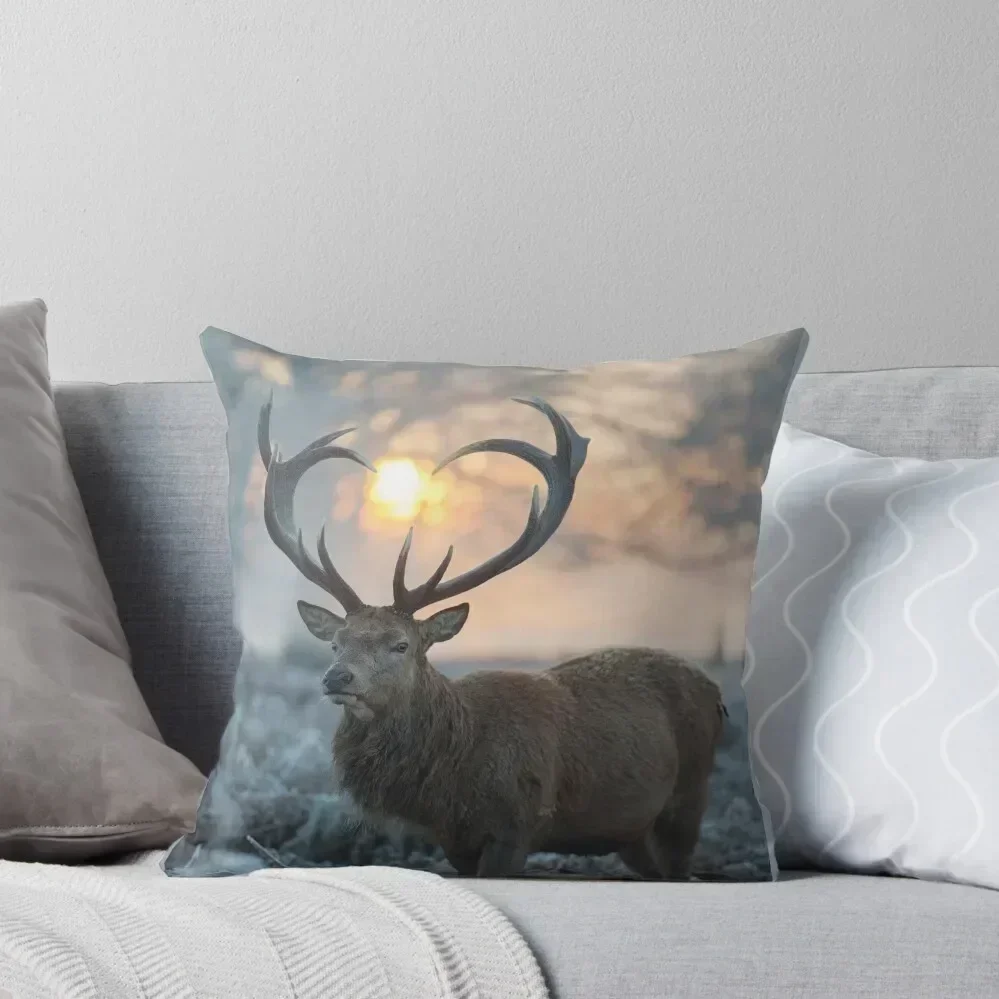 

Valentines Stag with the heart shaped antlers Throw Pillow Sofa Cushion Rectangular Cushion Cover pillow