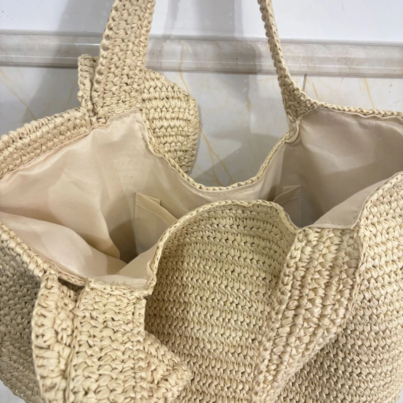 Elefantenförmige Schultertasche, Damen-Raffia-Strohtasche, Sommer-Strand-Urlaubstasche, Modische Chic-Tasche – Detail 2