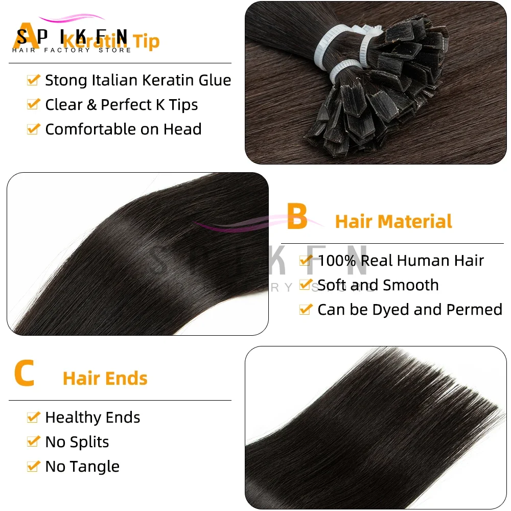 ブロンドフュージョンKチップヘアストレート12-20インチケラチンチップ人毛カプセル入り50本/パック30gホットプレボンドヘア女性用