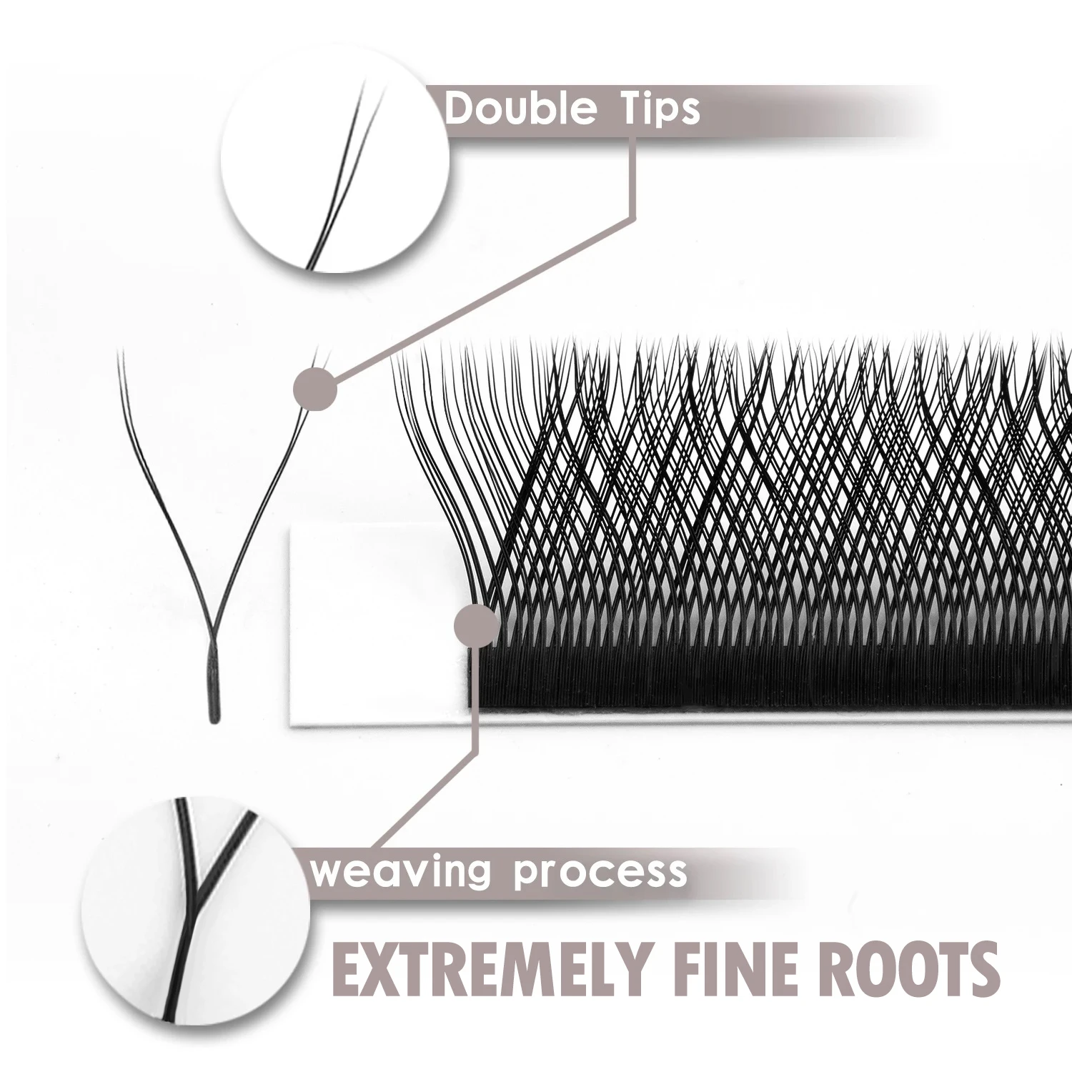 Y Shape Eyelashes Extension Bunches Eyelashes Split Tips YY Volume Black Soft Invividual False Eyelashes