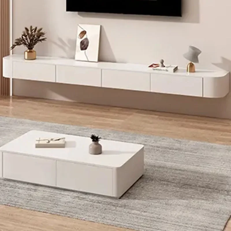 Design White Tv Stand Detals Drawer Luxury Large Modern Lowboard Tv Table Innovative Media Moveis Para Casa Room Furniture