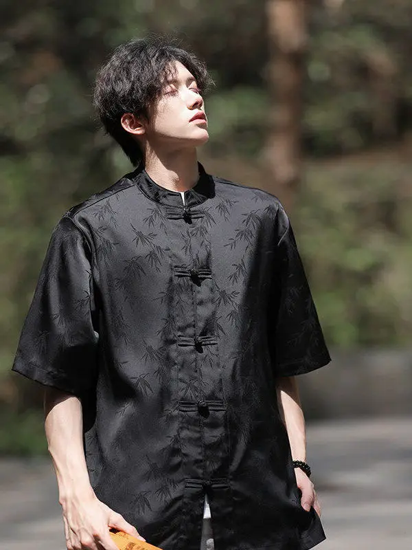 

Новое китайское пальто из ледяного шелка ort Sve, мужское пальто из бамбука Le с вышивкой, большой размер, Zhongan, летняя модная верхняя одежда