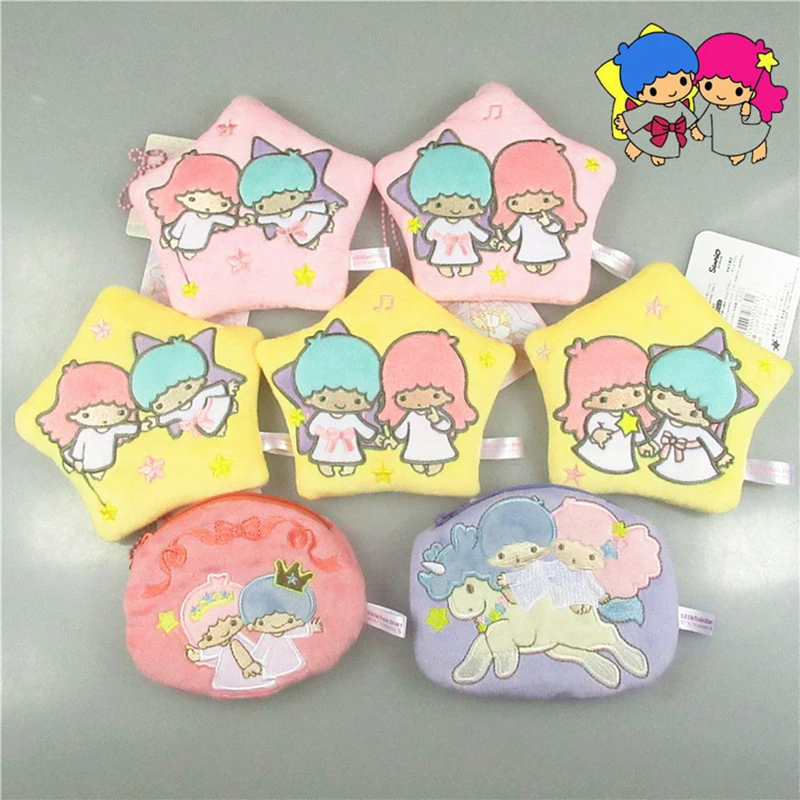 Sanrio Bé Sinh Đôi Ngôi Sao Kiki Lala Hoạt Hình Dễ Thương Sang Trọng Búp Bê Tiền, Kawaii Kid Ba Lô Mặt Dây Chuyền Đồ Chơi Ví Lông Tơ Mềm Mại móc Khóa